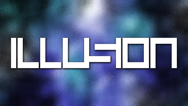 Illusion logo on textured background