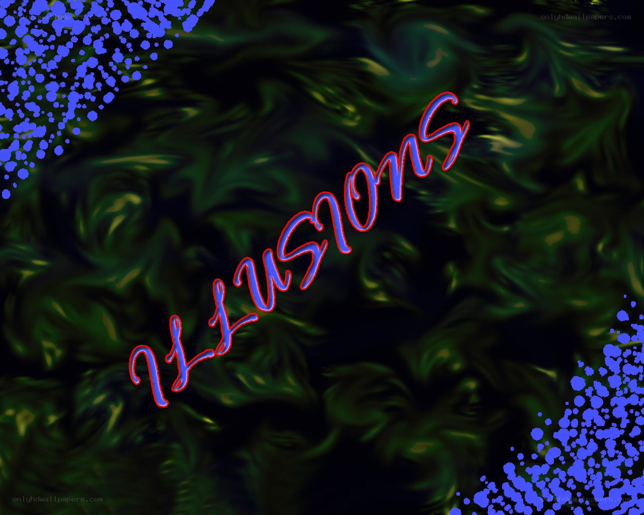 Illusions text on abstract background