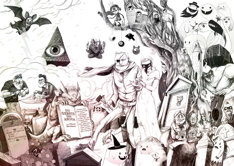 Illustrated book cover with fantasy characters