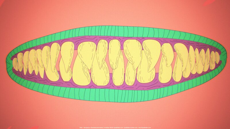 illustrated dinosaur mouth