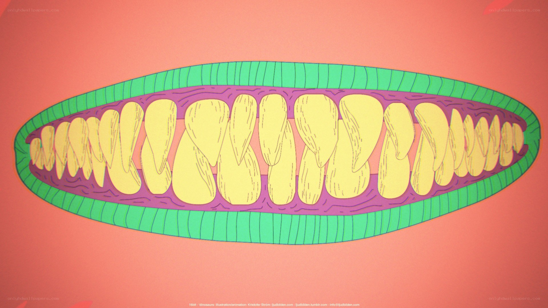 illustrated dinosaur mouth
