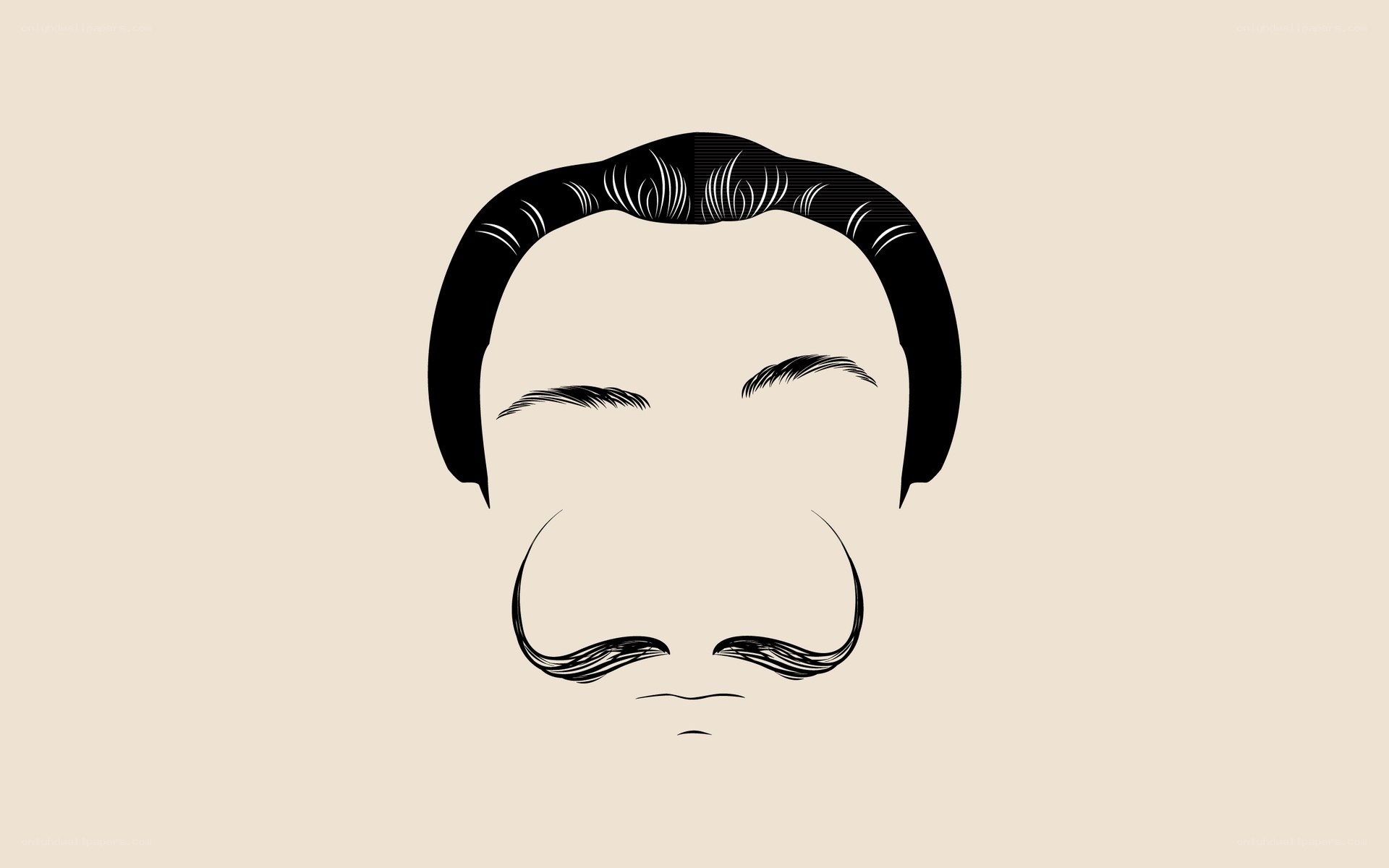 illustrated face with mustache