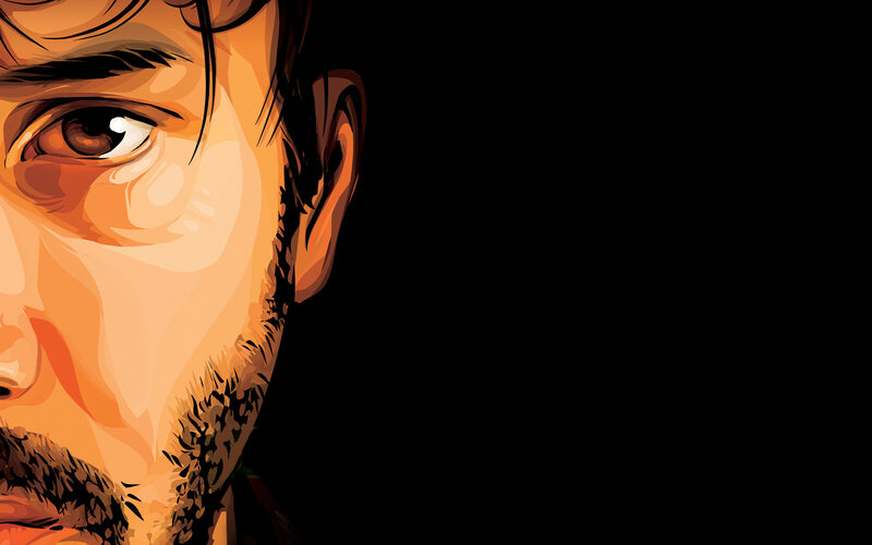 illustrated man's face
