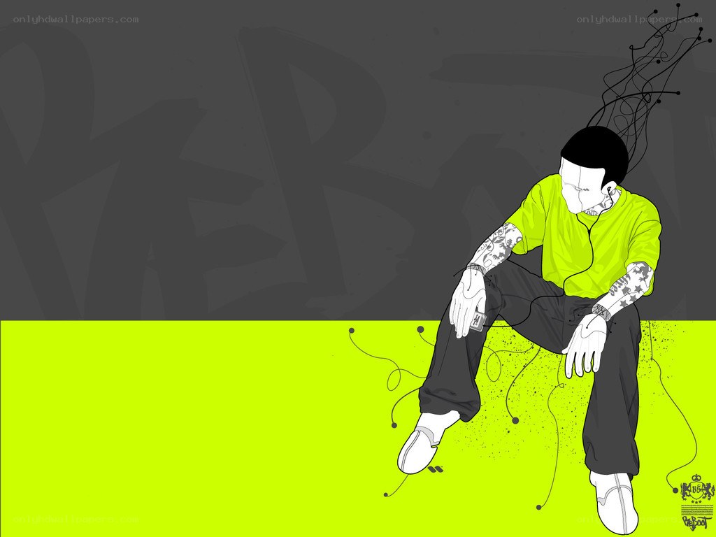 illustrated man with tattoos