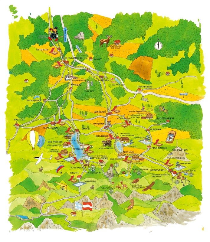 illustrated map of bavarian region