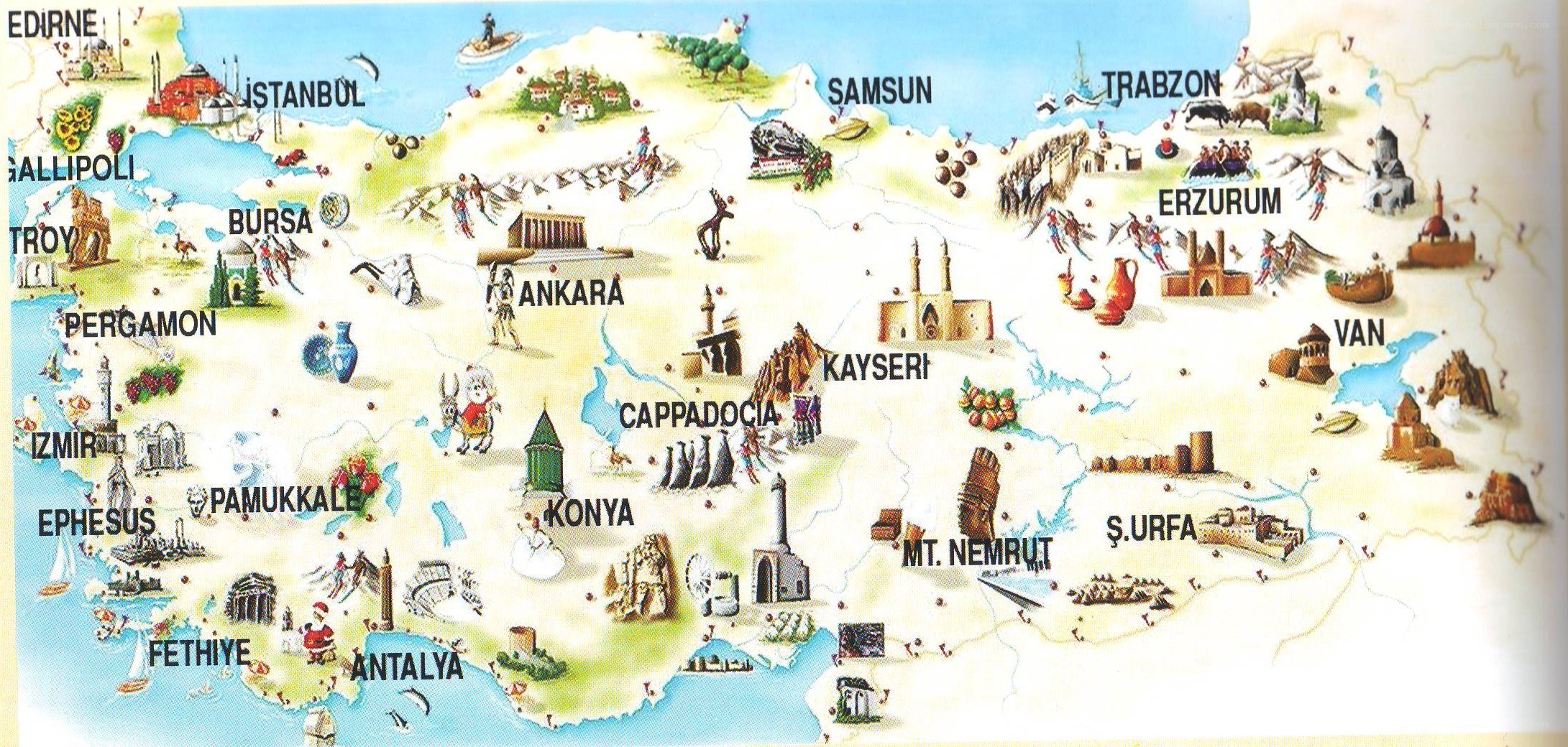 Illustrated map of Turkey
