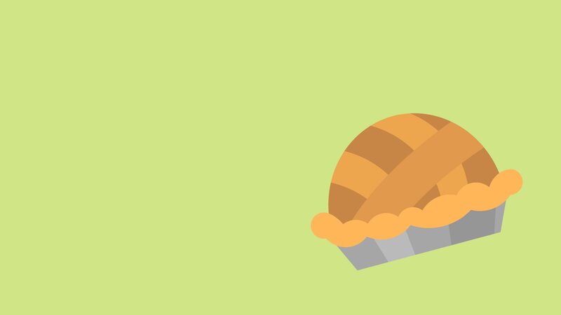 illustrated pie on green