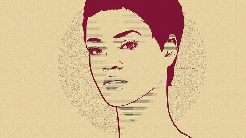 illustrated portrait of a woman