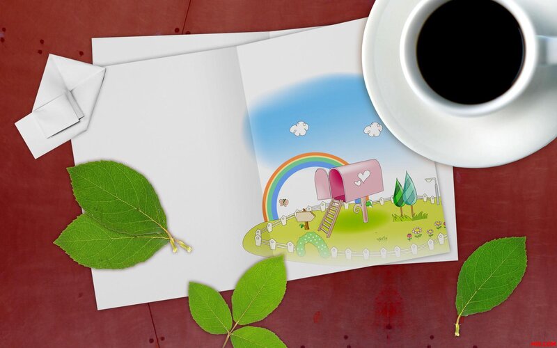 Illustrated Postcard — Red