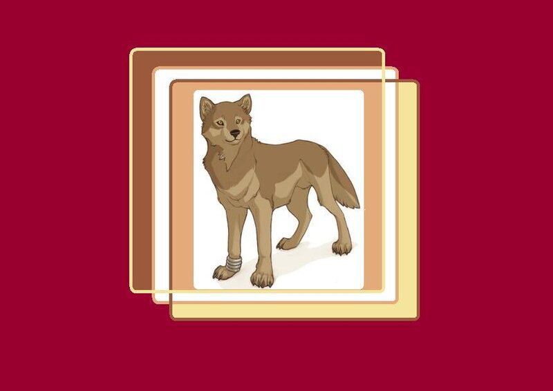 illustrated wolf standing