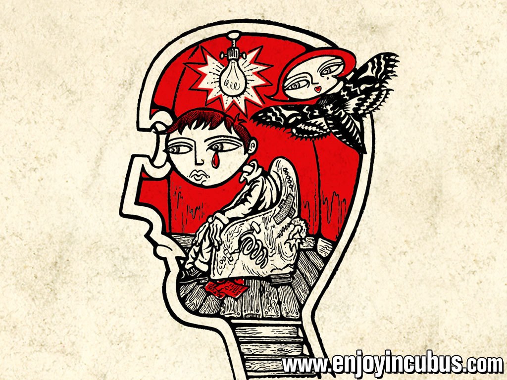 illustration of a crying head