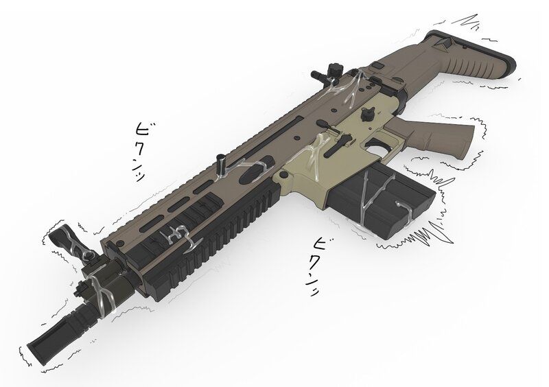 Illustration of a tactical rifle