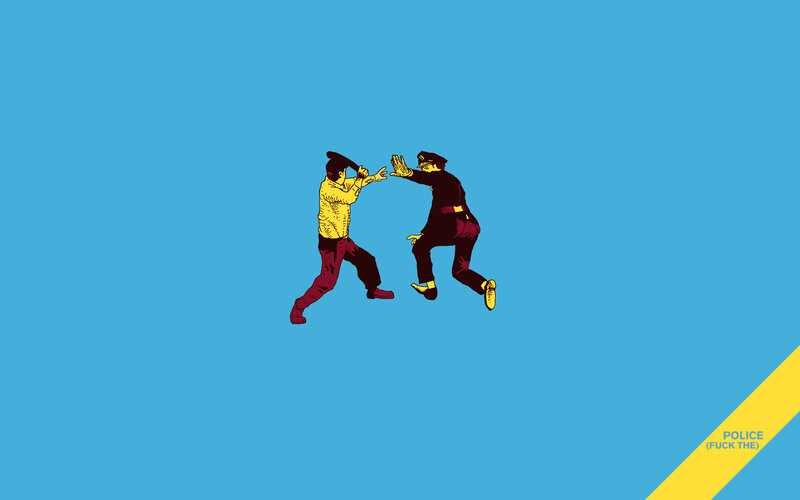 illustration of two figures fighting