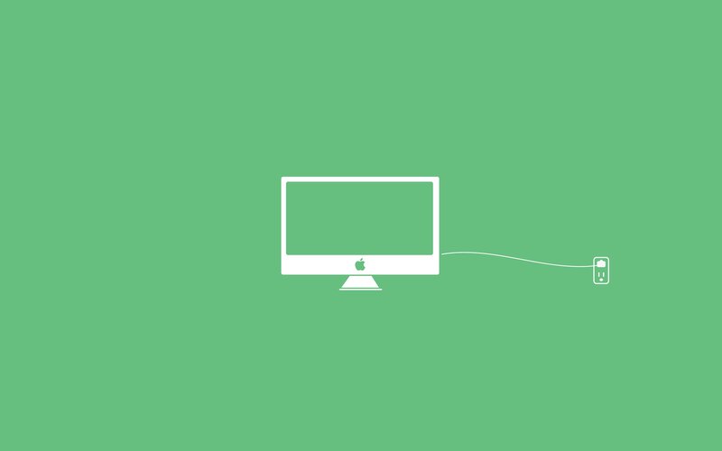 iMac connected to power