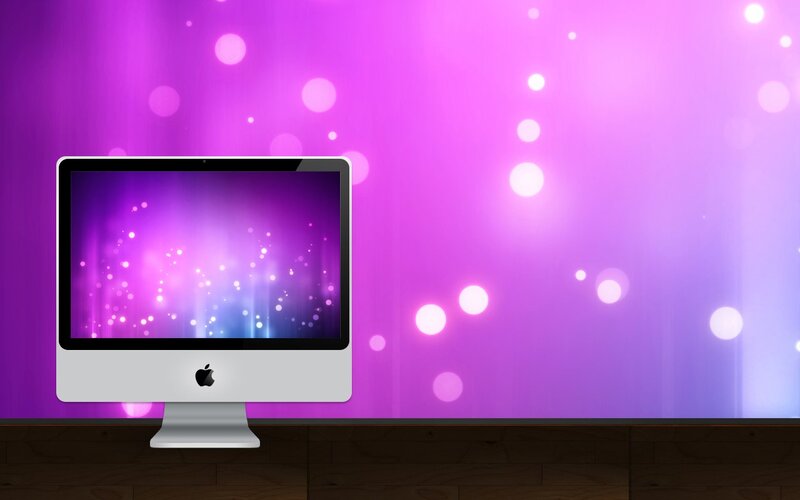 IMac on Wooden Surface