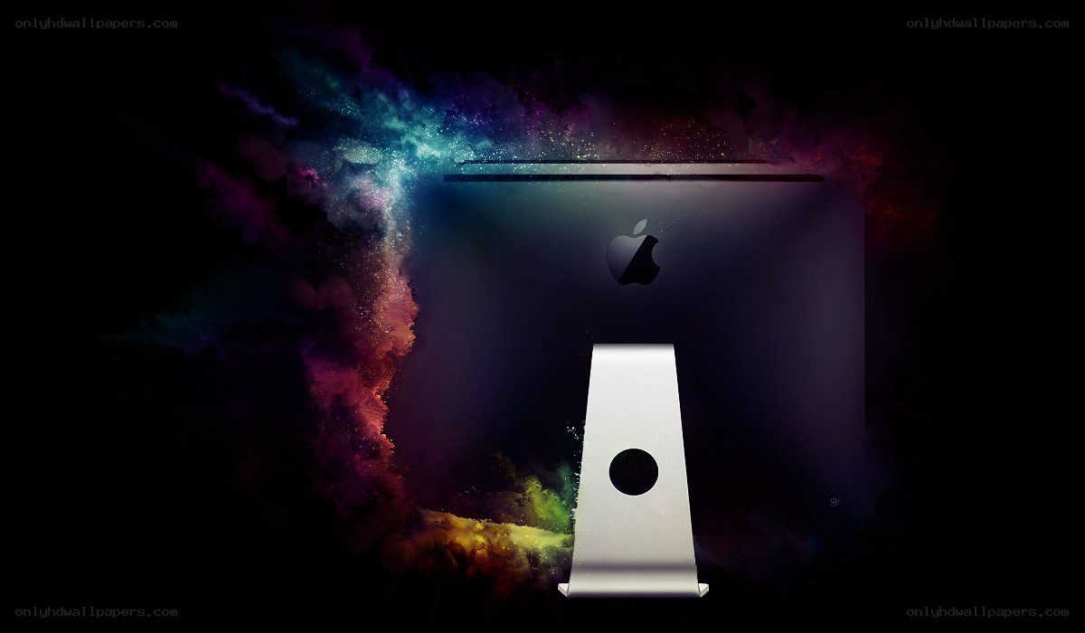iMac with colorful smoke