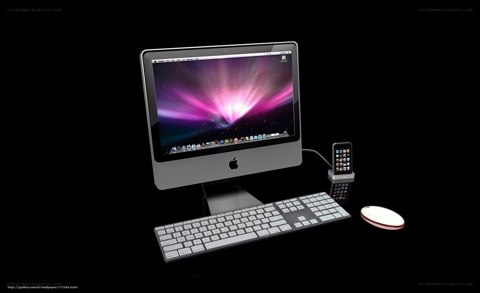iMac with iPhone and accessories