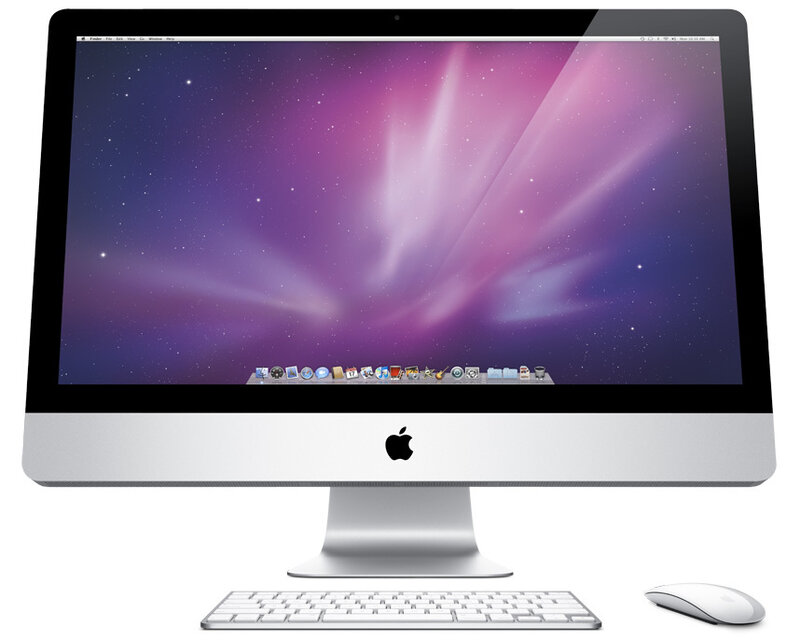 iMac with keyboard and mouse