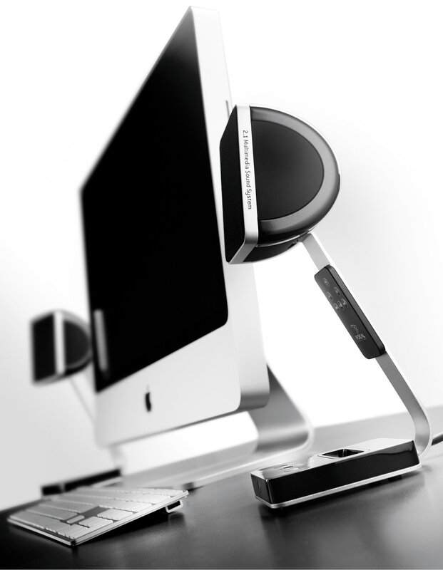 iMac with sound system