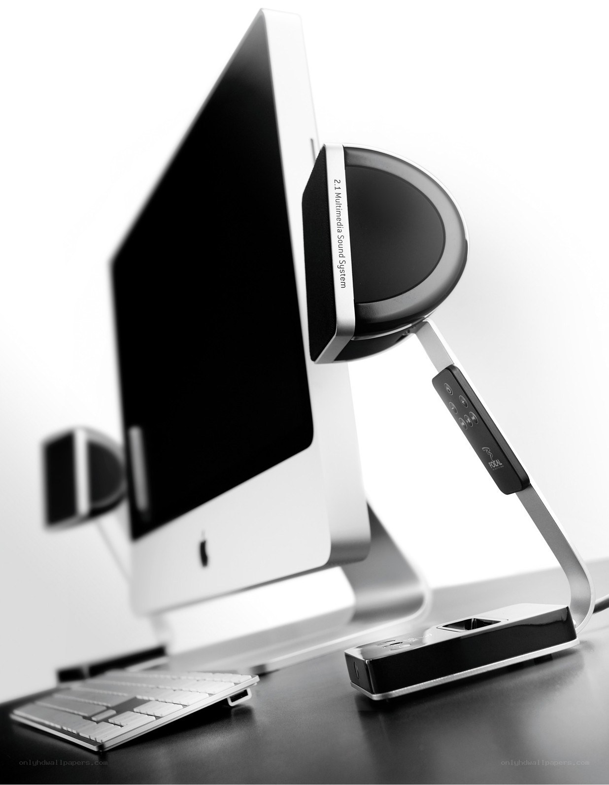 iMac with sound system