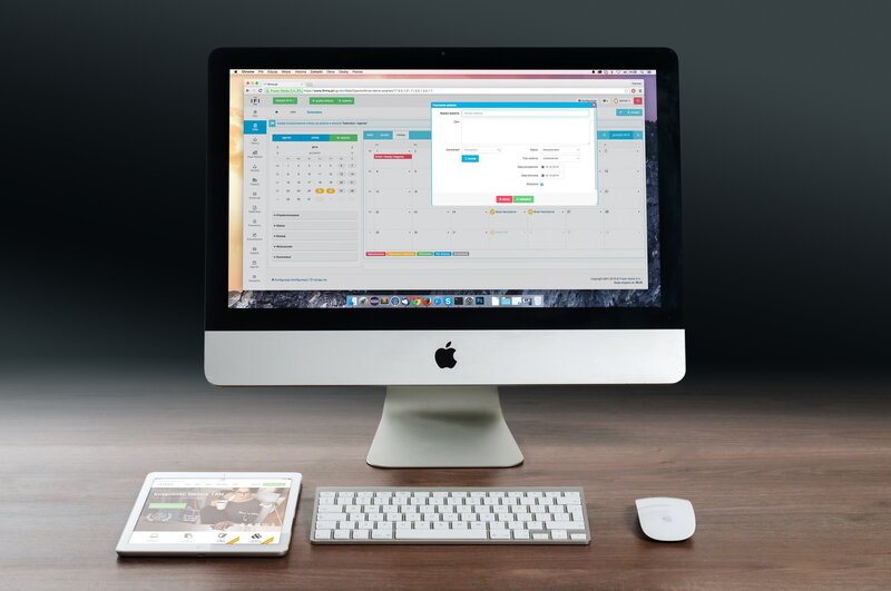 iMac with tablet and keyboard