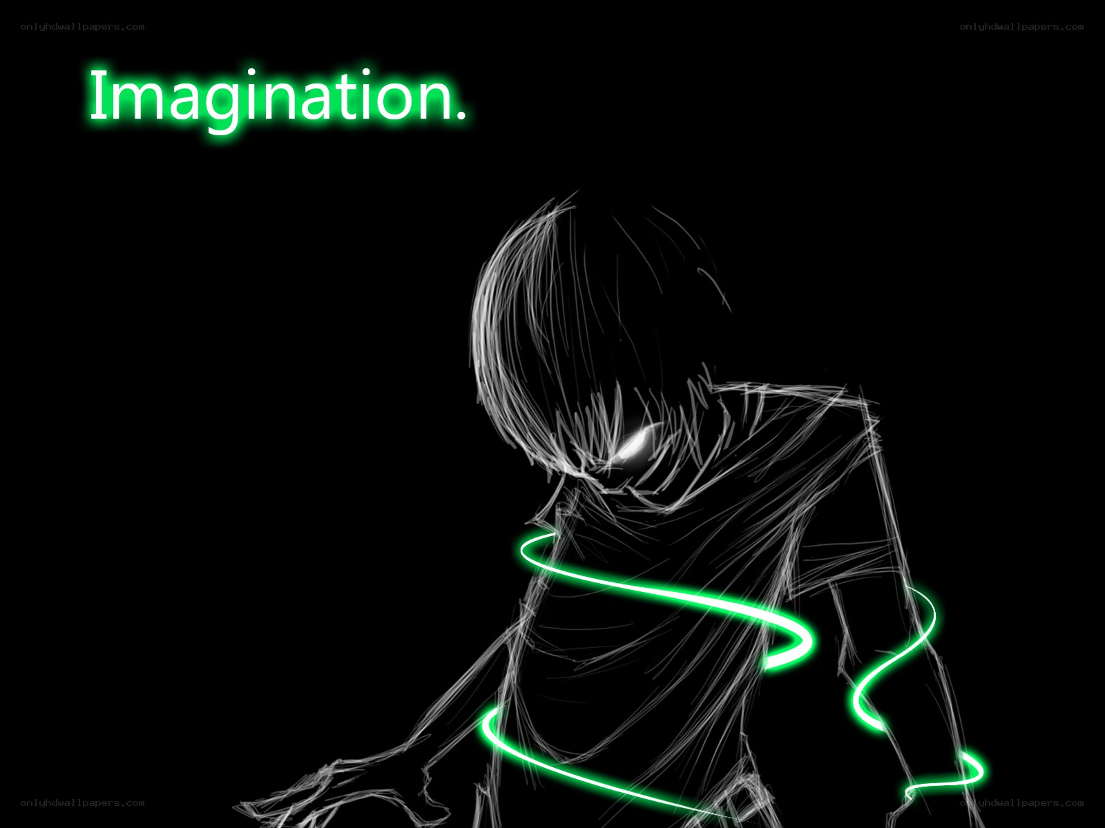 Imagination glowing figure