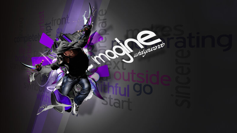 Imaginative digital art with text