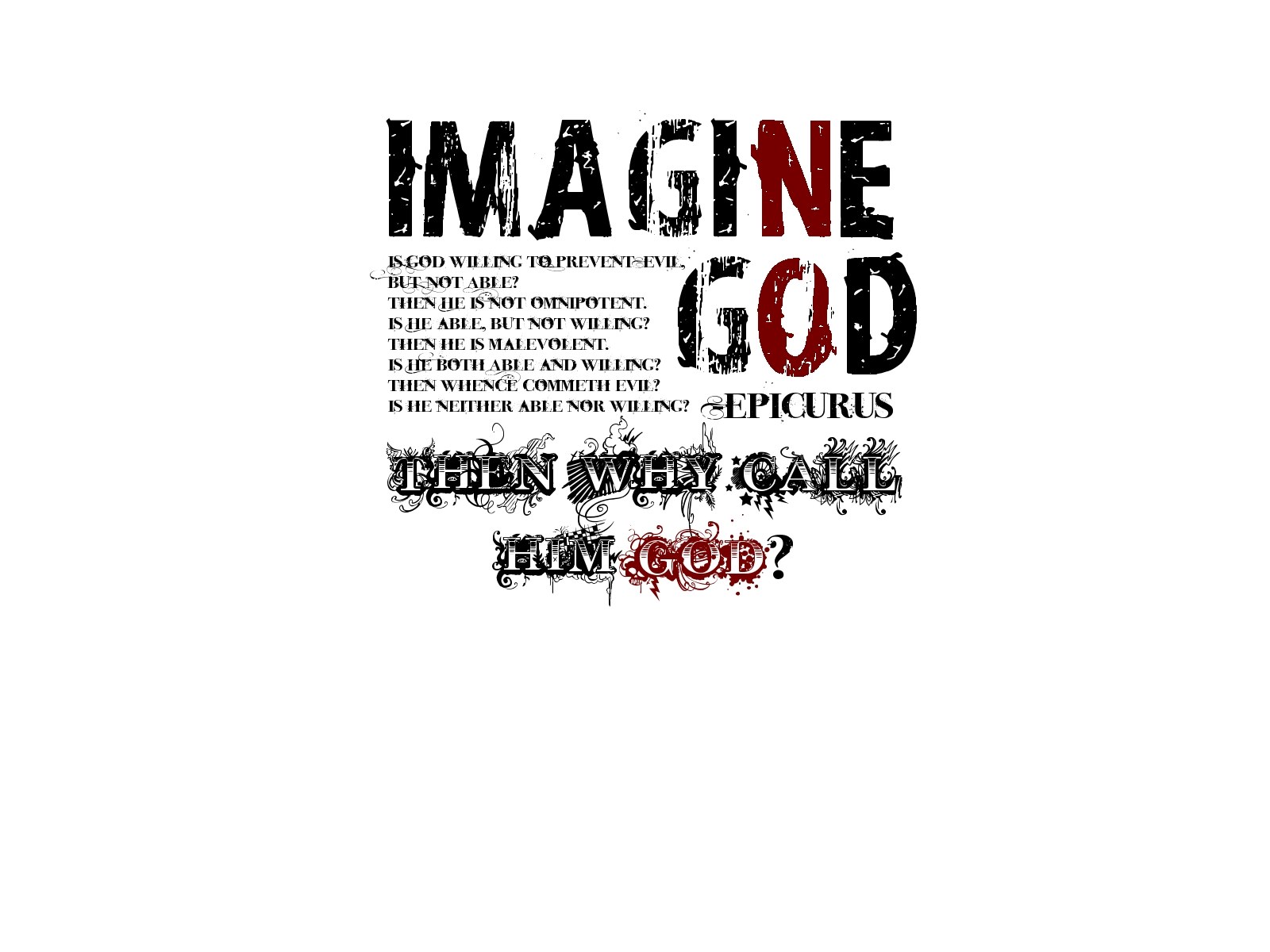 Imagine God text art