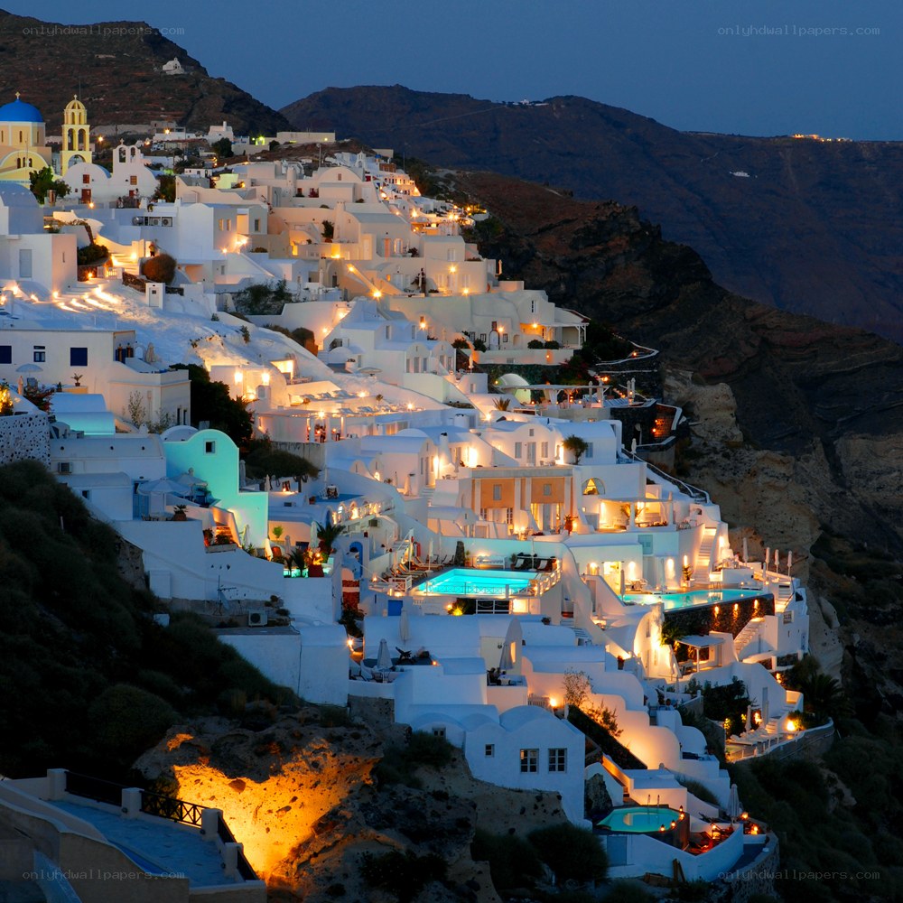 Imerovigli village at dusk