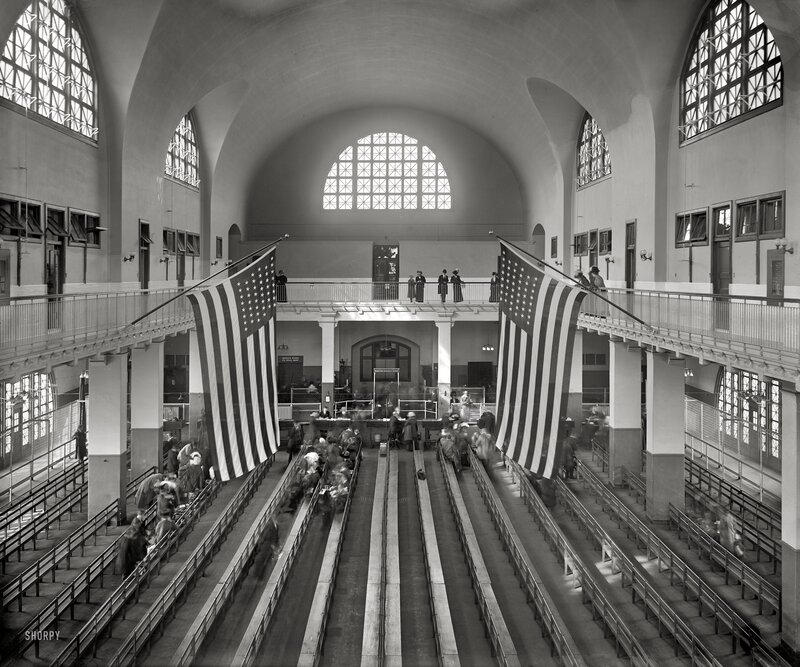 Immigration processing hall