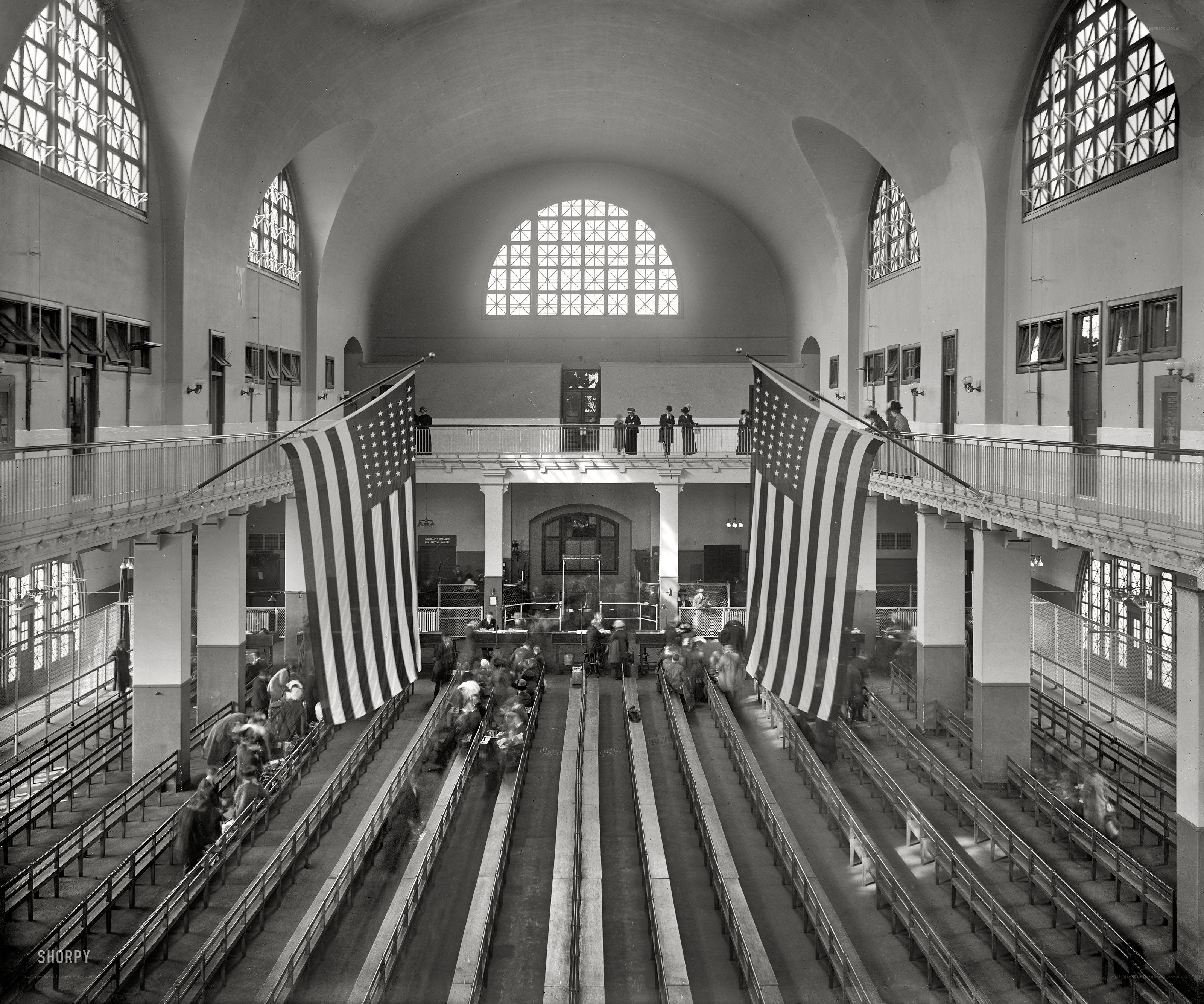 Immigration processing hall
