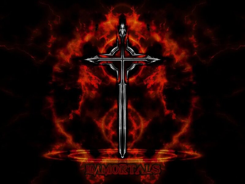 Immortals logo with fiery cross