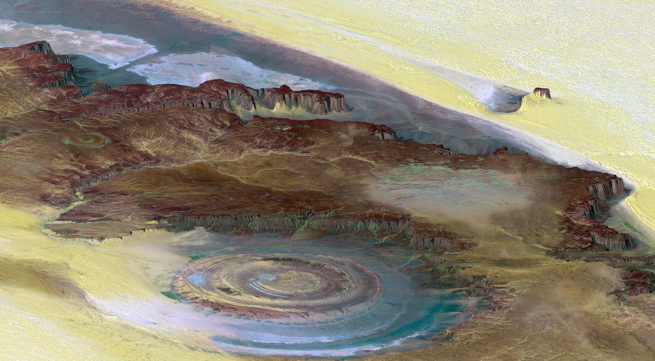 impact crater in desert