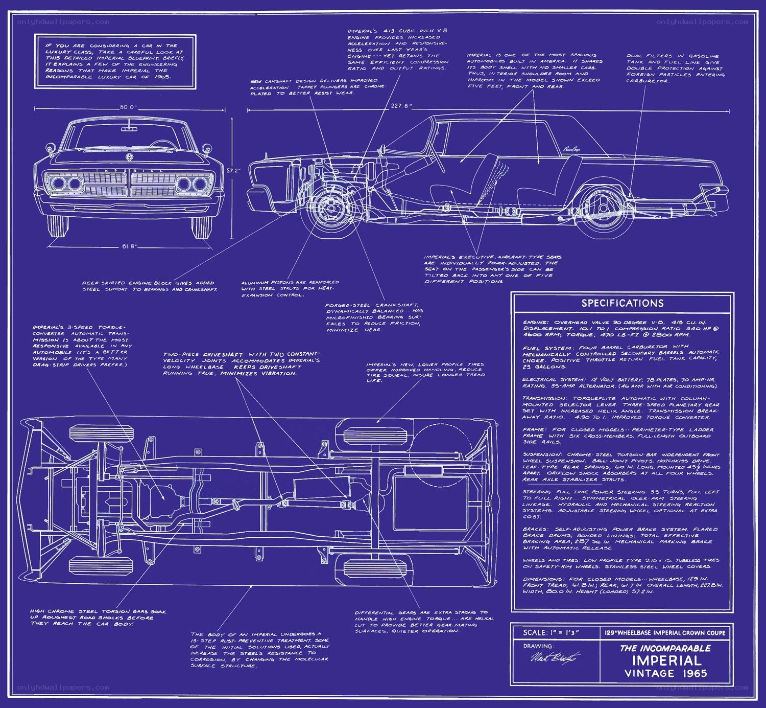 Imperial 1965 car blueprint