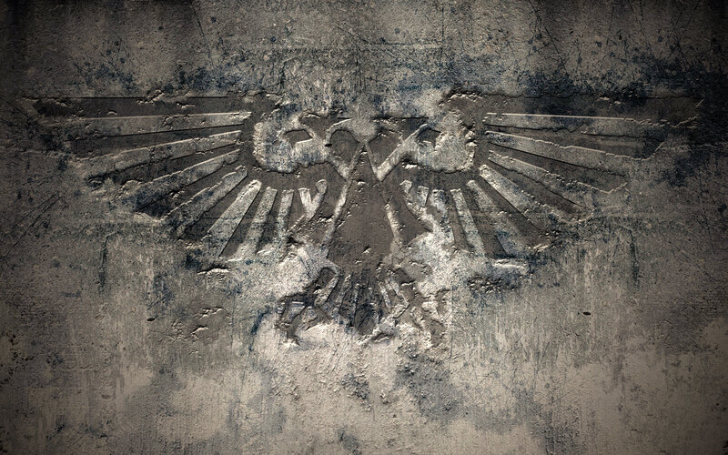 Imperial Aquila on weathered wall