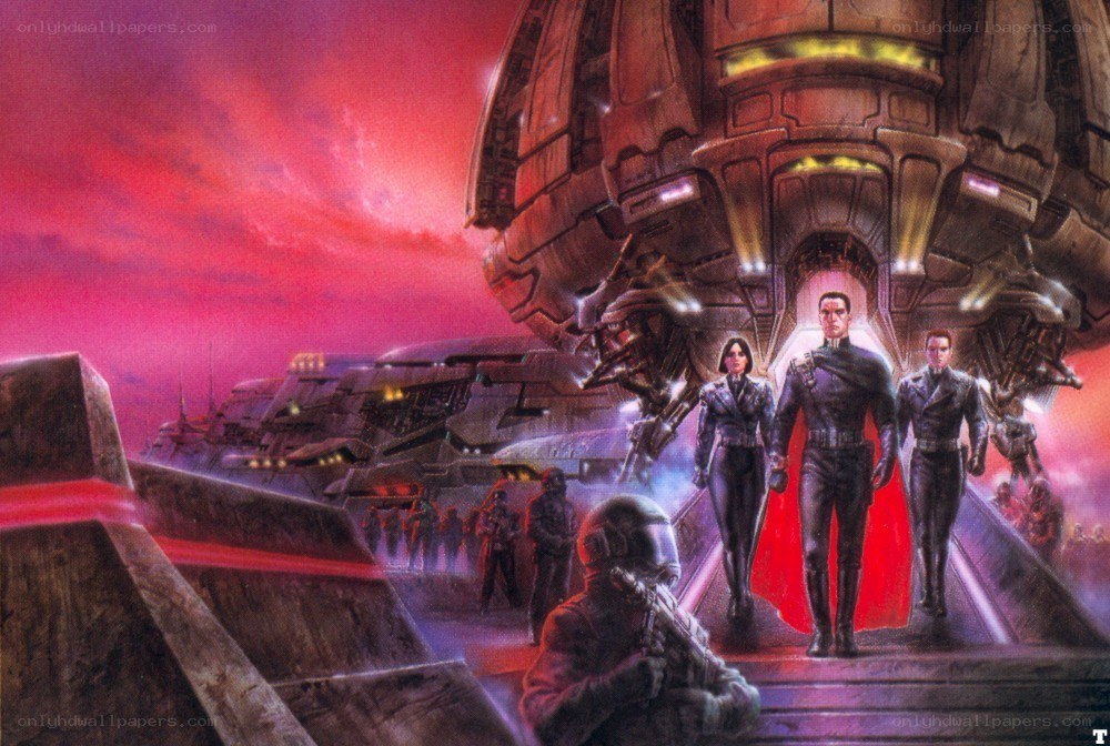Imperial figures on a red planet