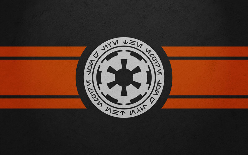 Imperial insignia on black and orange