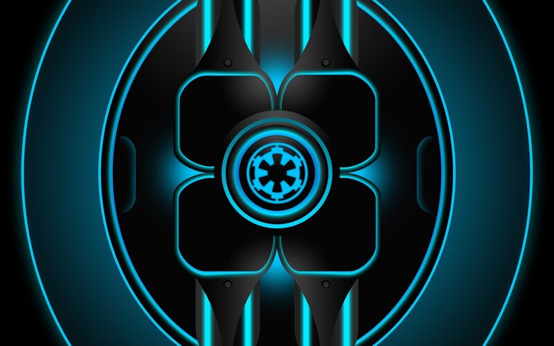 Imperial logo with neon design