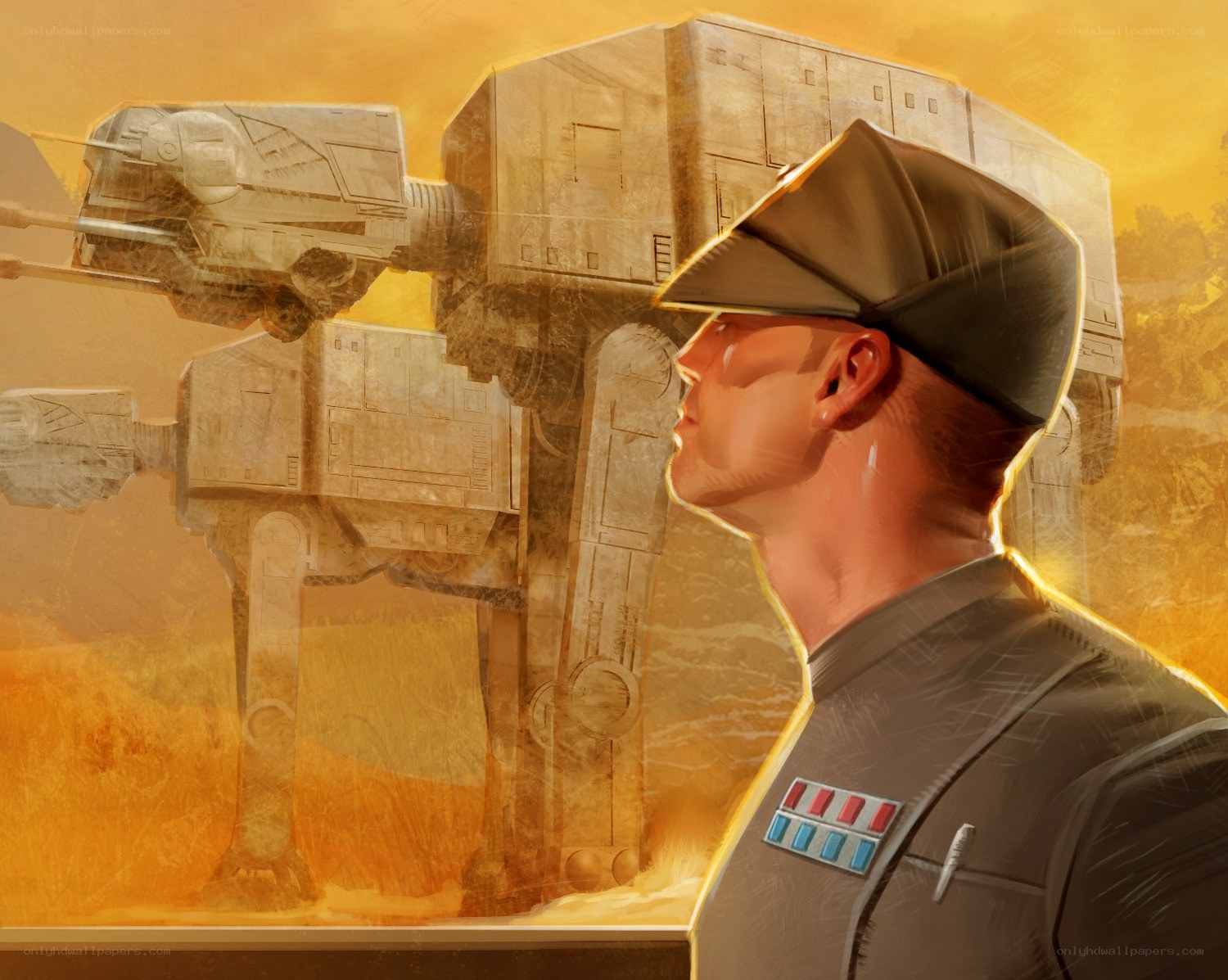 Imperial officer with AT-AT