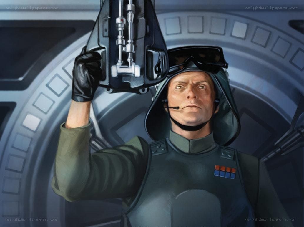 Imperial officer with blaster