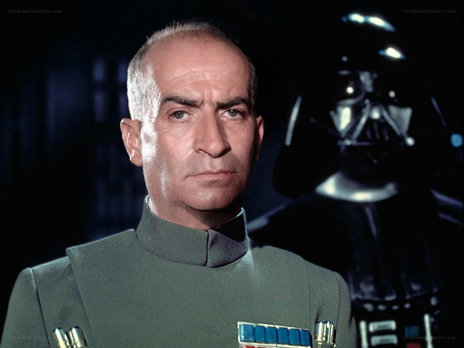 Imperial officer with Darth Vader