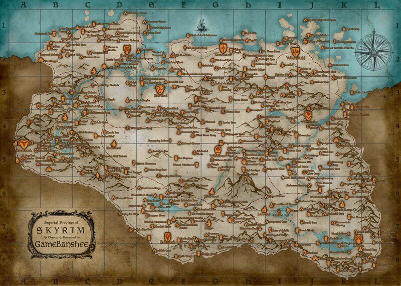 Imperial Province of Skyrim Map