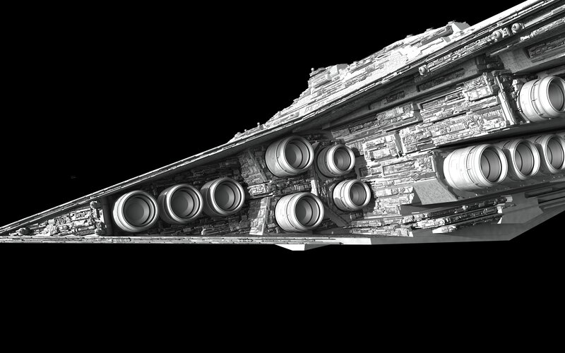 Imperial Star Destroyer — Black, Dramatic, 3d Render, Spacecraft
