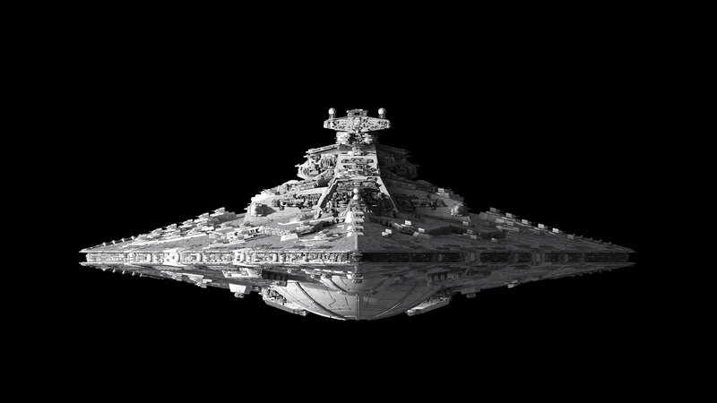 Imperial Star Destroyer — Black, Dramatic, 3d Render, Spaceship, Spacecraft, Model