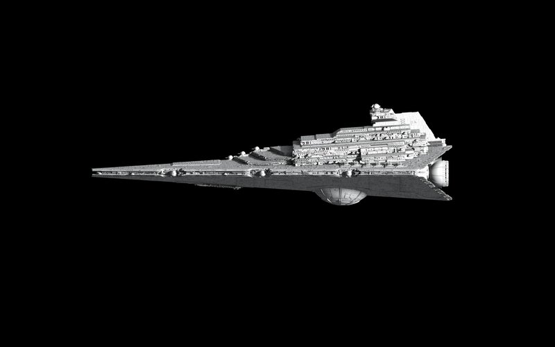 Imperial Star Destroyer — Black, Dramatic, 3d Render, Spaceship, Spacecraft