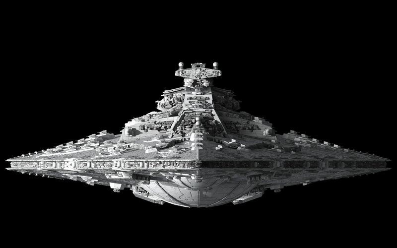 Imperial Star Destroyer — Black, Dramatic, 3d Render, Spaceship
