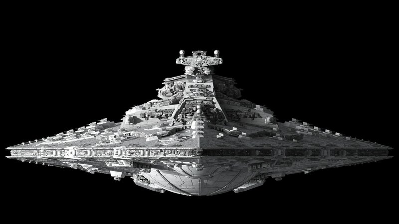 Imperial Star Destroyer — Black, Dramatic, 3d Render