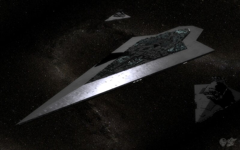 Imperial Star Destroyer — Black, Dramatic, Digital Art