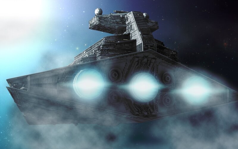 Imperial Star Destroyer — Blue, Dramatic, Digital Art