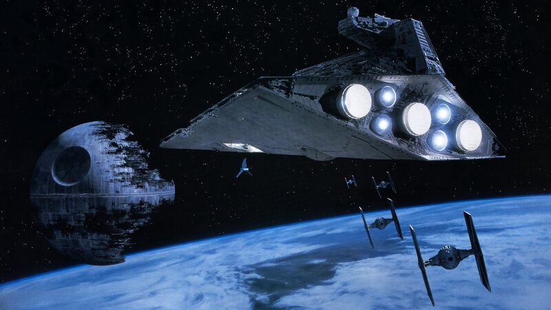 Imperial Star Destroyer — Blue, Dramatic
